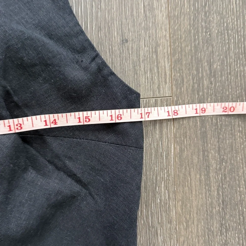 Abercrombie & Fitch NWT Linen Cotton Blend Maxi Dress SP Black Minimalist Preppy